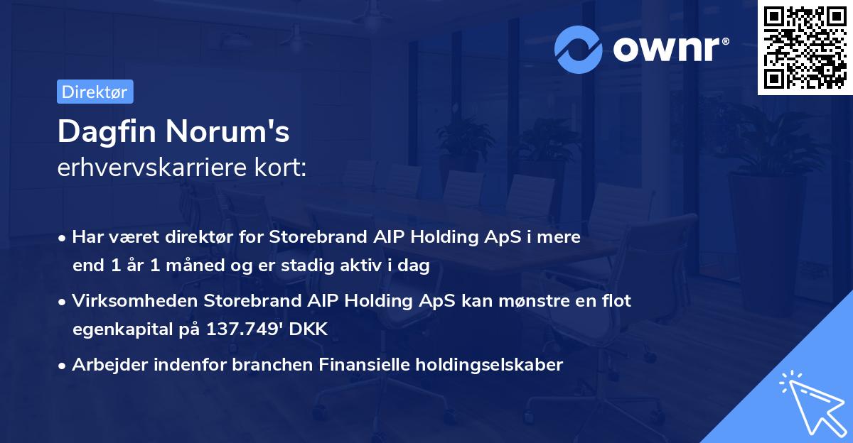 Dagfin Norum's erhvervskarriere kort