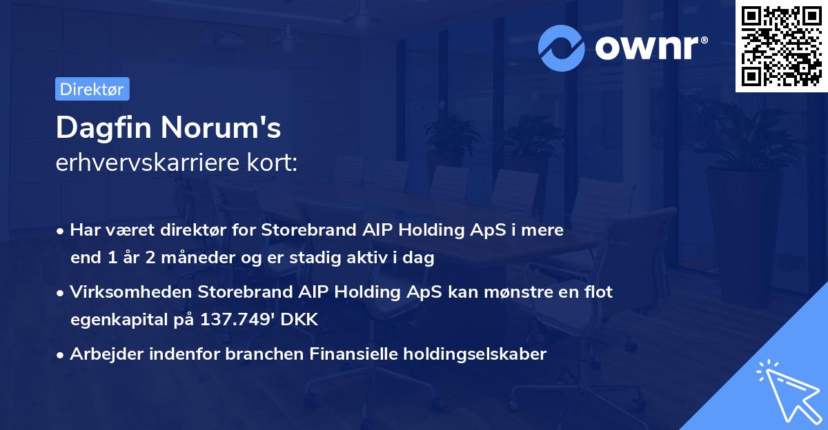 Dagfin Norum's erhvervskarriere kort