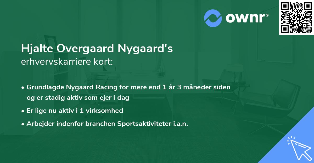 Hjalte Overgaard Nygaard's erhvervskarriere kort