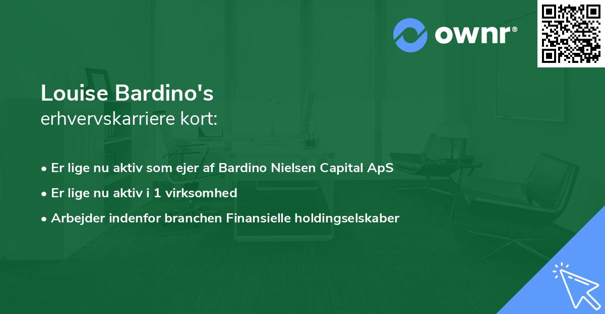 Louise Bardino's erhvervskarriere kort