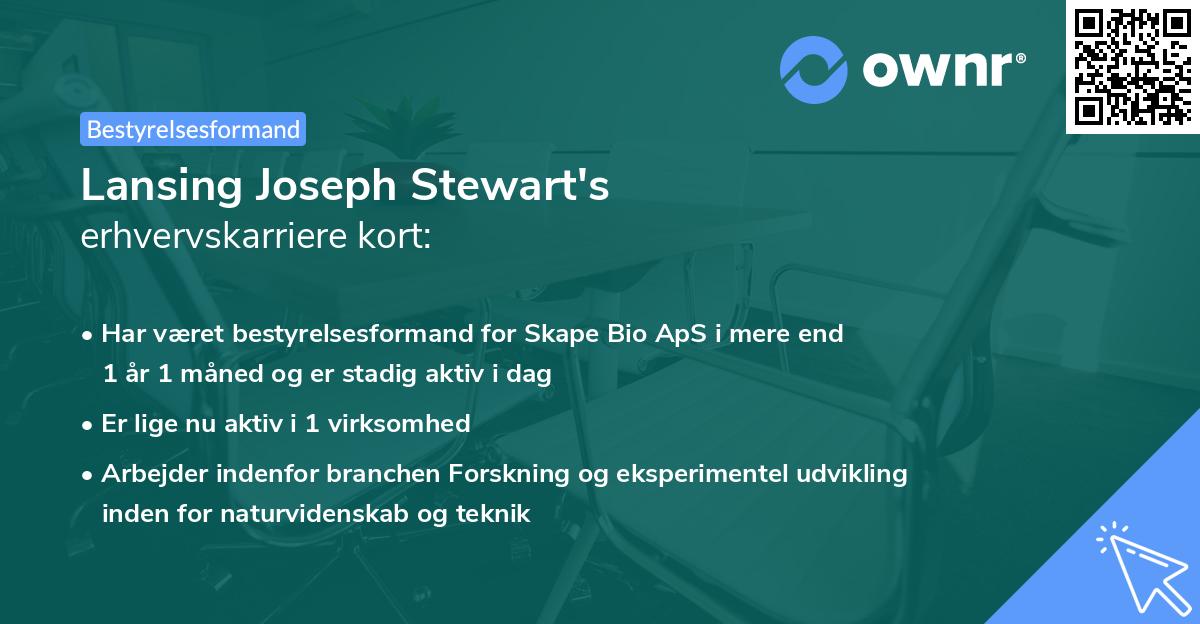 Lansing Joseph Stewart's erhvervskarriere kort