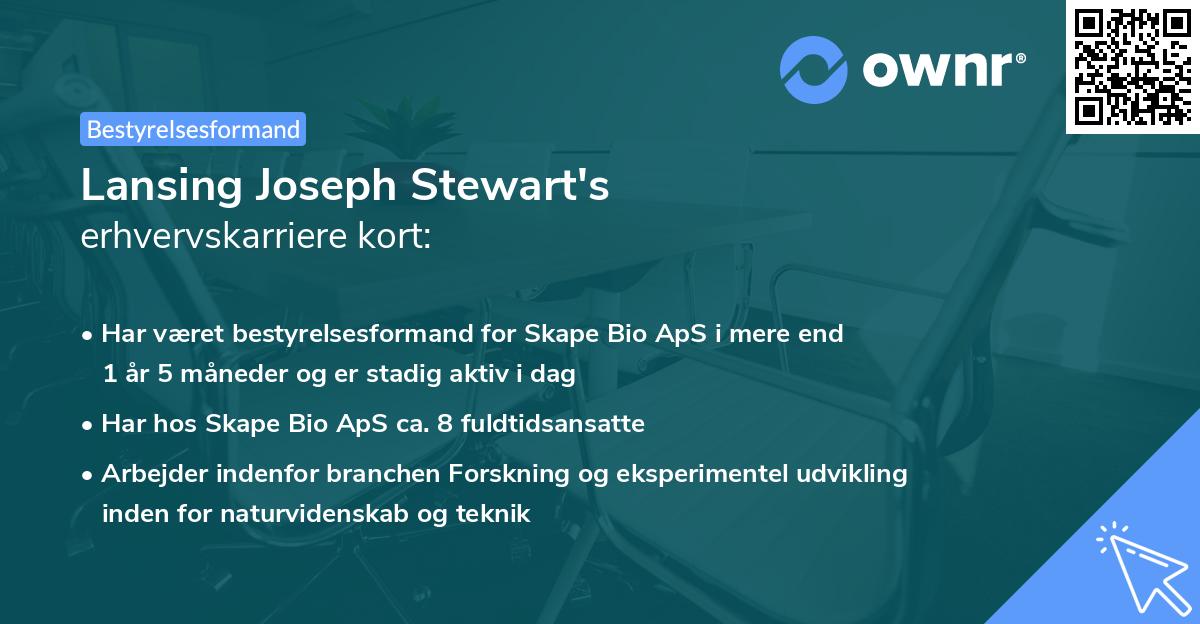 Lansing Joseph Stewart's erhvervskarriere kort
