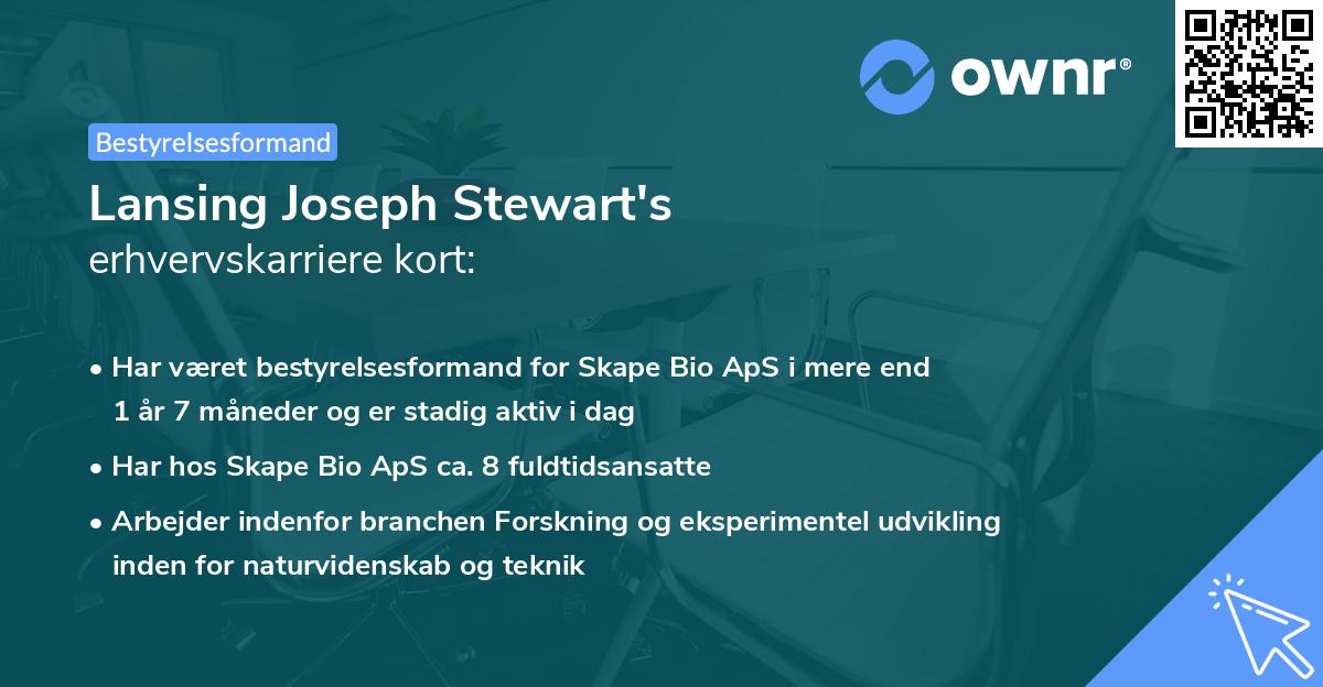 Lansing Joseph Stewart's erhvervskarriere kort