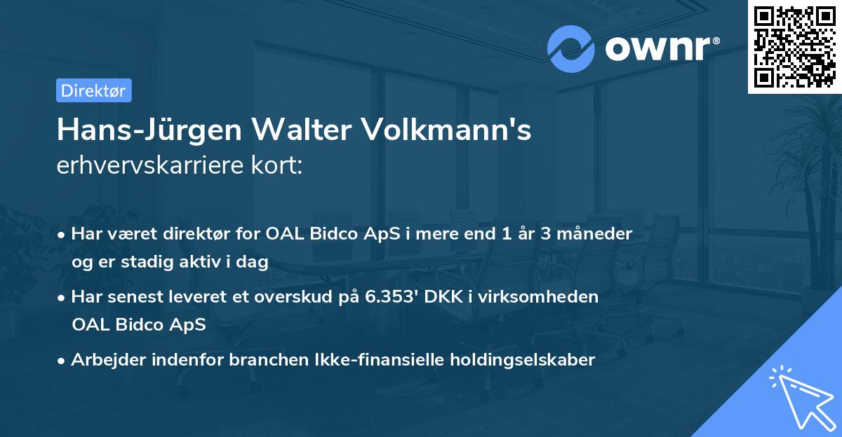 Hans-Jürgen Walter Volkmann's erhvervskarriere kort