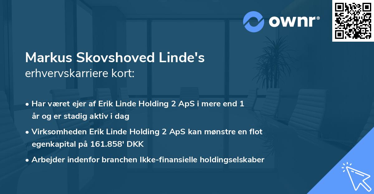 Markus Skovshoved Linde's erhvervskarriere kort