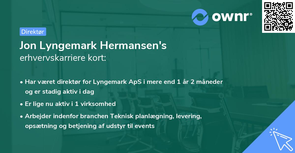 Jon Lyngemark Hermansen's erhvervskarriere kort