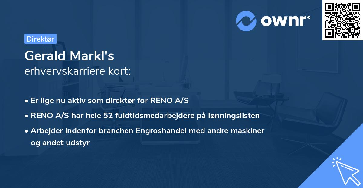 Gerald Markl's erhvervskarriere kort