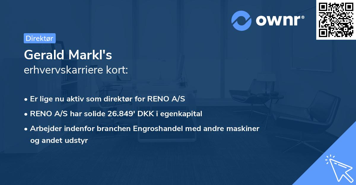 Gerald Markl's erhvervskarriere kort