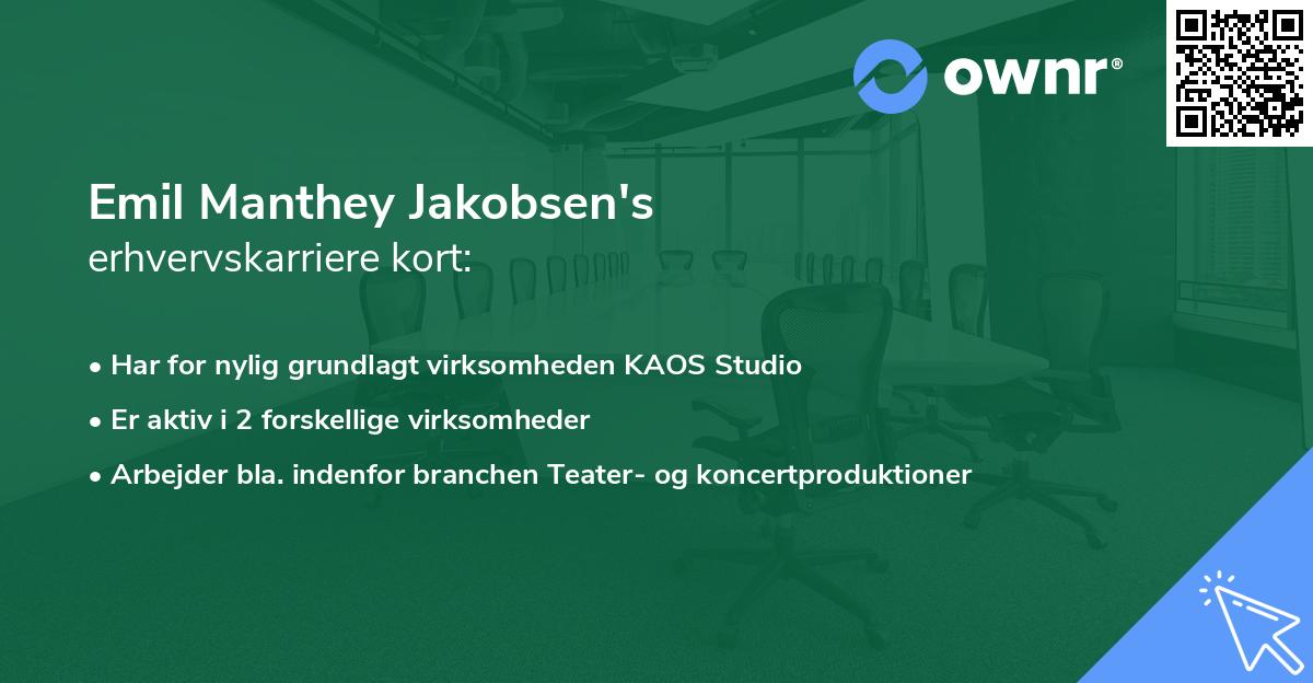 Emil Manthey Jakobsen's erhvervskarriere kort