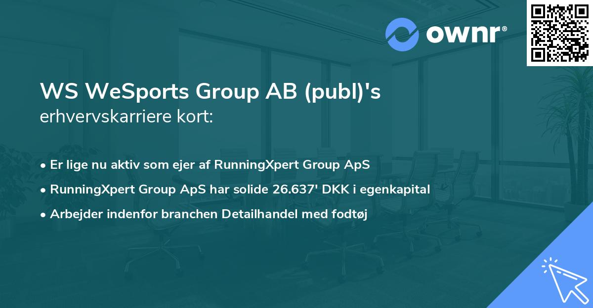 WS WeSports Group AB (publ)'s erhvervskarriere kort