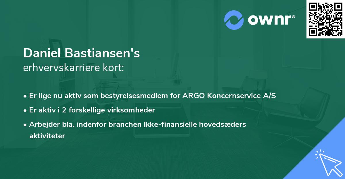 Daniel Bastiansen's erhvervskarriere kort