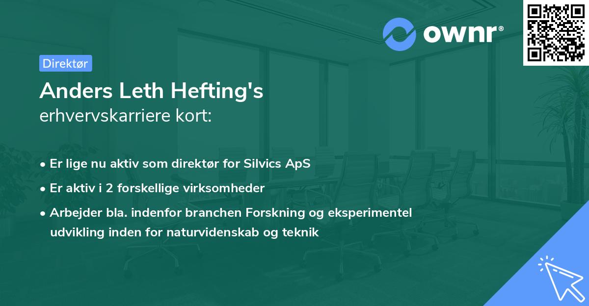 Anders Leth Hefting's erhvervskarriere kort