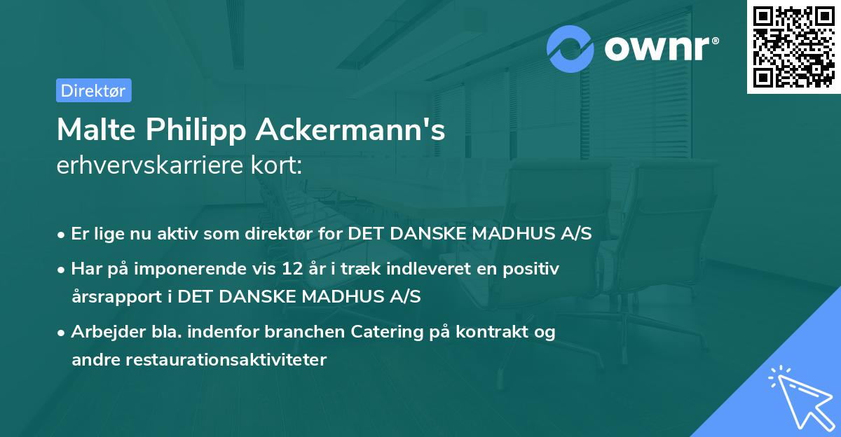 Malte Philipp Ackermann's erhvervskarriere kort