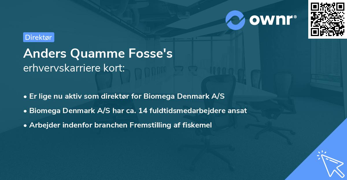 Anders Quamme Fosse's erhvervskarriere kort