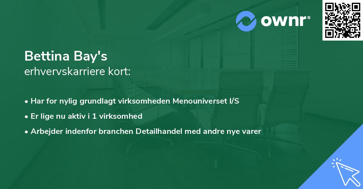 Bettina Bay's erhvervskarriere kort