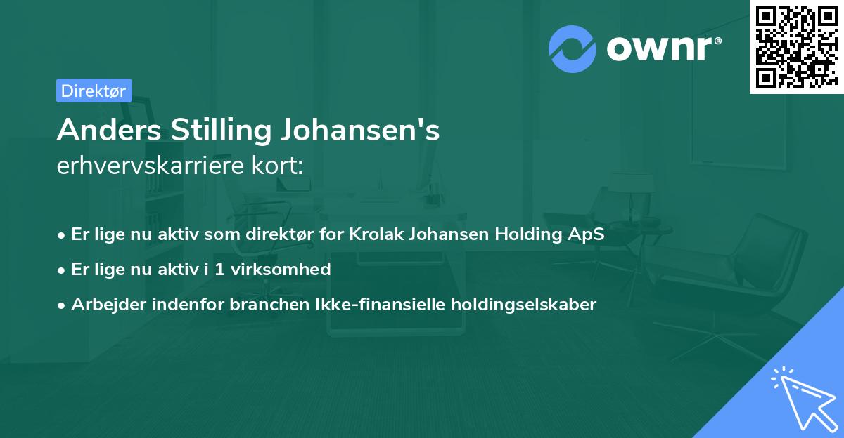 Anders Stilling Johansen's erhvervskarriere kort