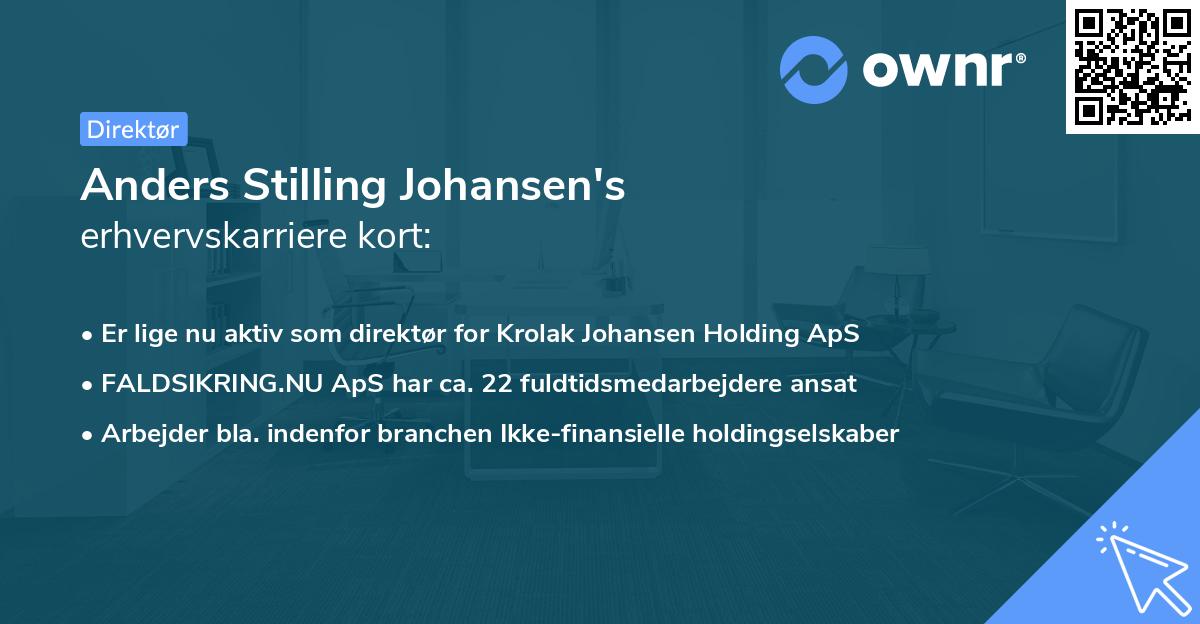 Anders Stilling Johansen's erhvervskarriere kort