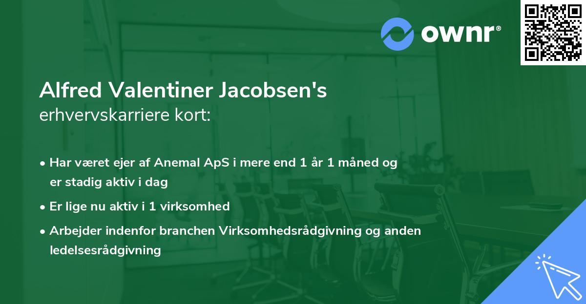 Alfred Valentiner Jacobsen's erhvervskarriere kort