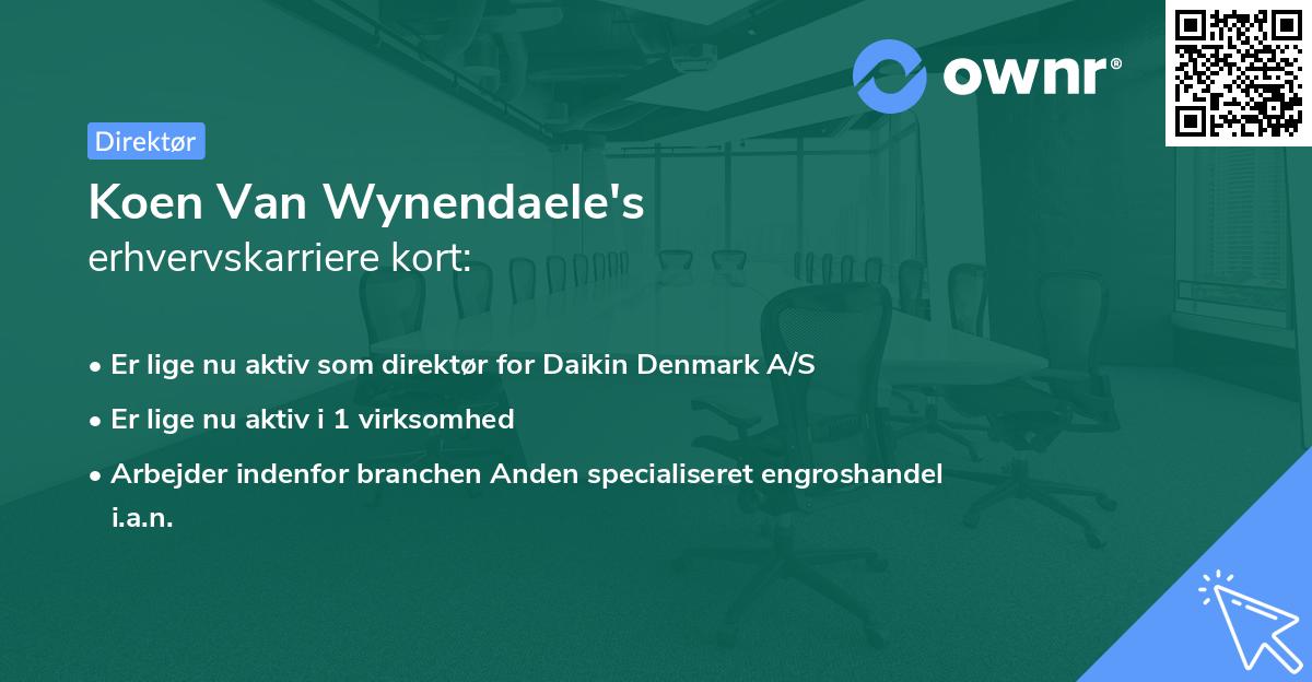 Koen Van Wynendaele's erhvervskarriere kort