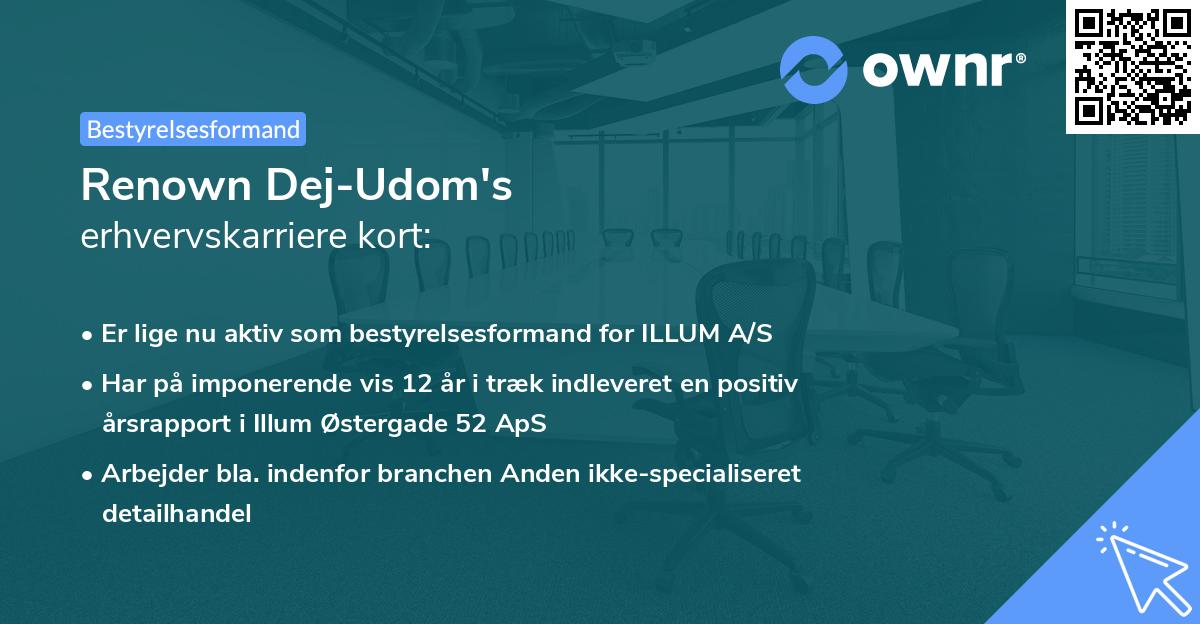 Renown Dej-Udom's erhvervskarriere kort