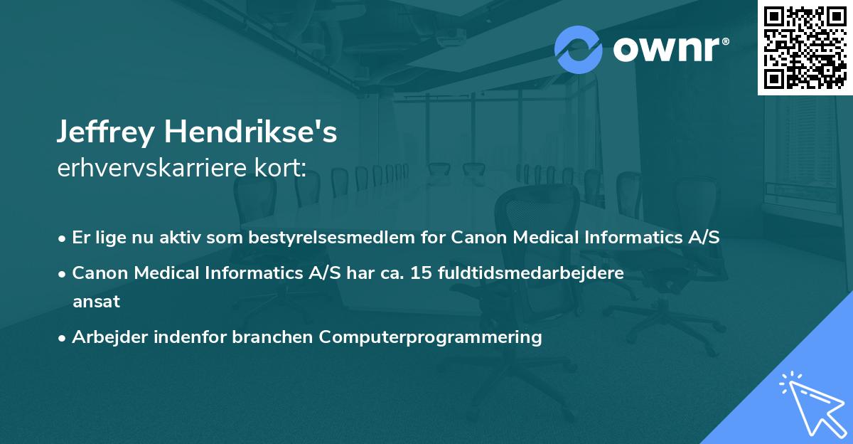 Jeffrey Hendrikse's erhvervskarriere kort