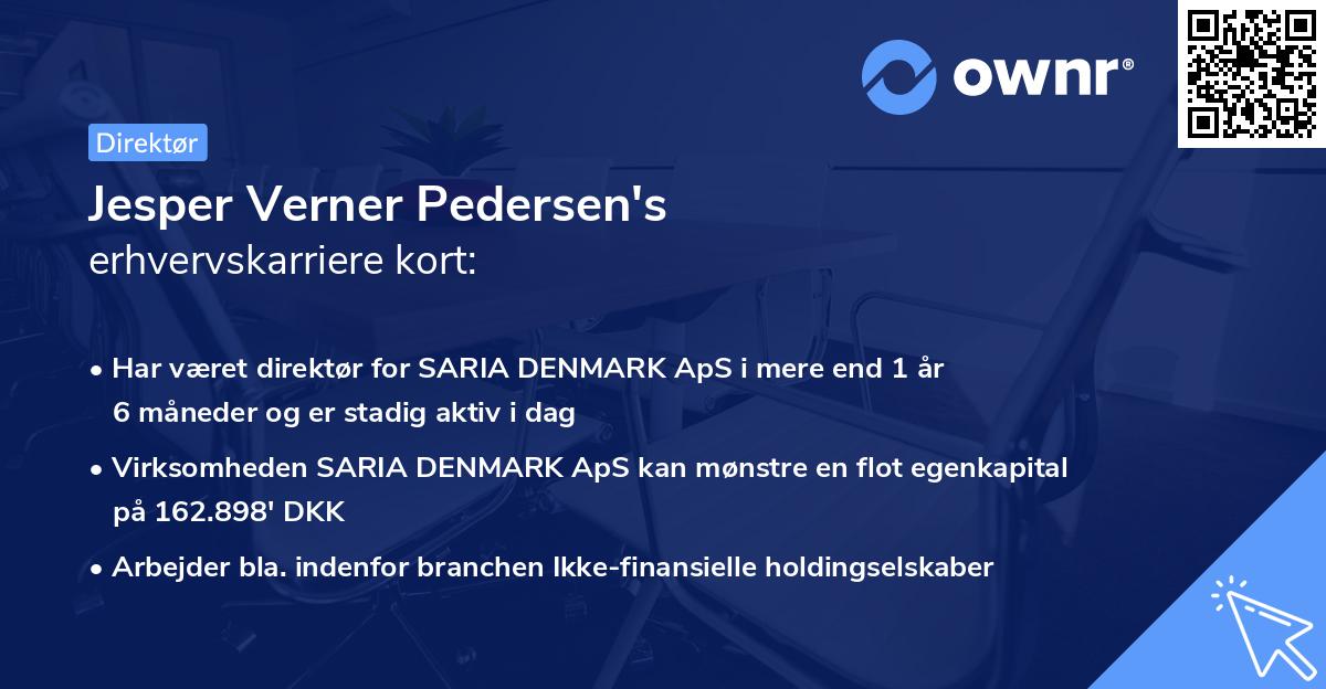 Jesper Verner Pedersen's erhvervskarriere kort