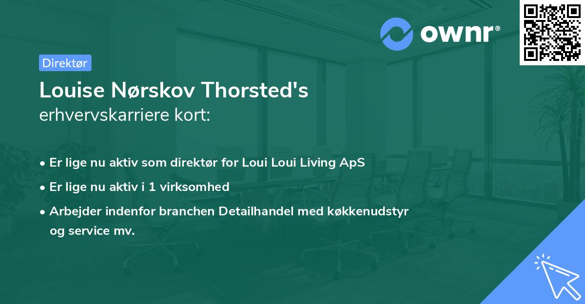 Louise Nørskov Thorsted's erhvervskarriere kort