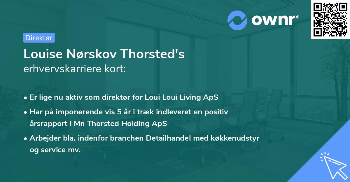 Louise Nørskov Thorsted's erhvervskarriere kort
