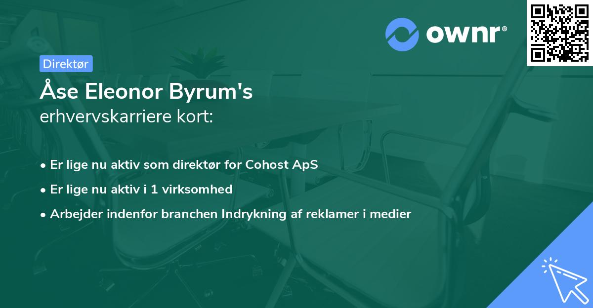 Åse Eleonor Byrum's erhvervskarriere kort