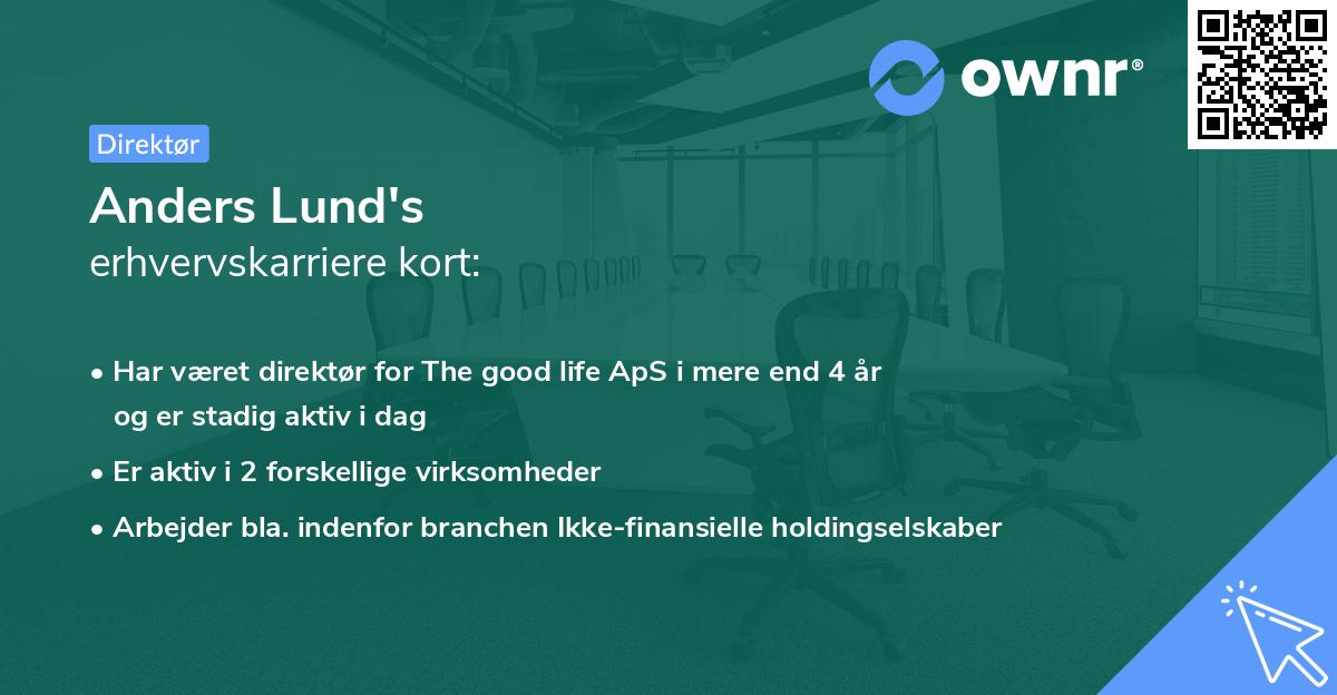 Anders Lund's erhvervskarriere kort