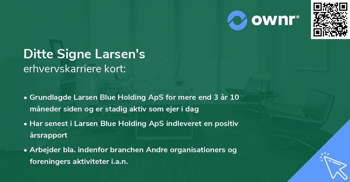 Ditte Signe Larsen's erhvervskarriere kort