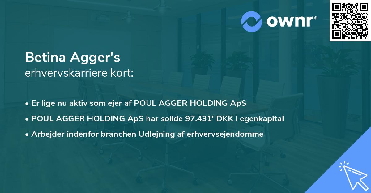 Betina Agger's erhvervskarriere kort