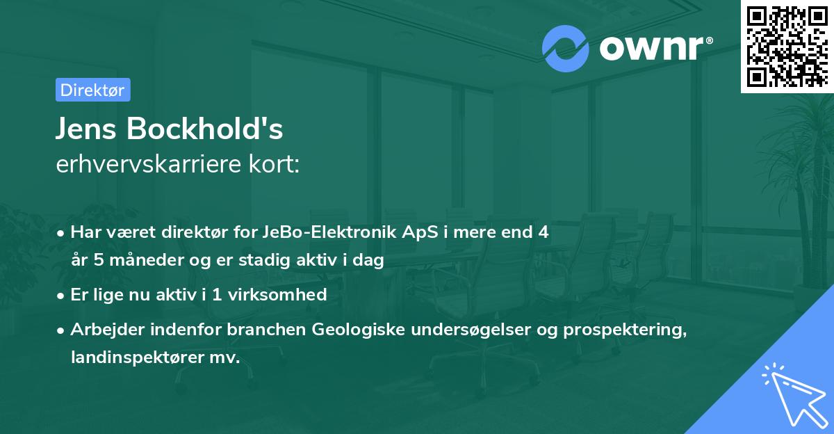 Jens Bockhold's erhvervskarriere kort