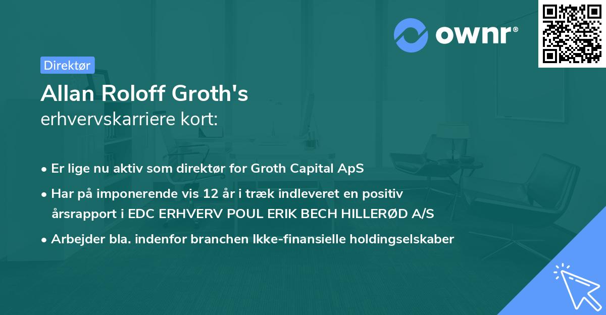 Allan Roloff Groth's erhvervskarriere kort
