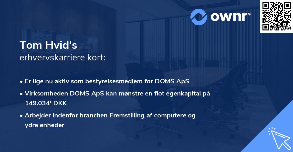 Tom Hvid's erhvervskarriere kort