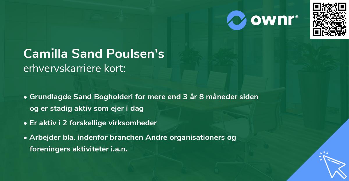 Camilla Sand Poulsen's erhvervskarriere kort