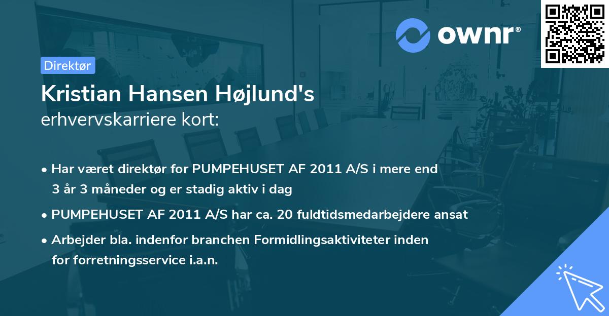 Kristian Hansen Højlund's erhvervskarriere kort