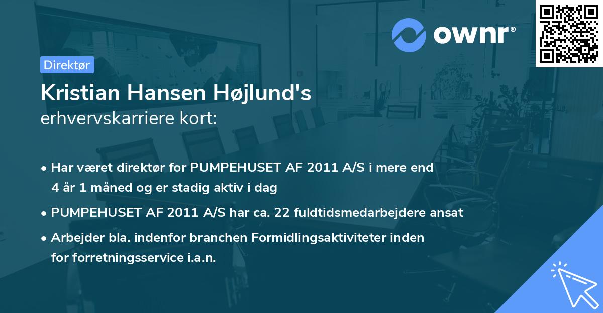 Kristian Hansen Højlund's erhvervskarriere kort