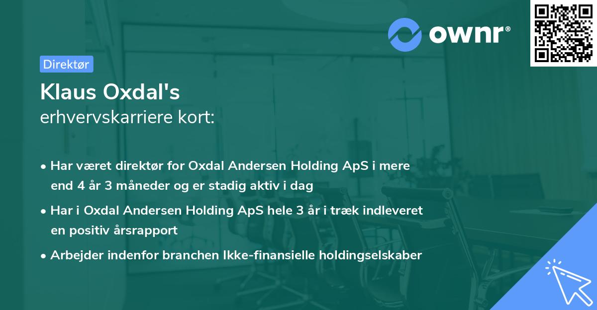Klaus Oxdal's erhvervskarriere kort