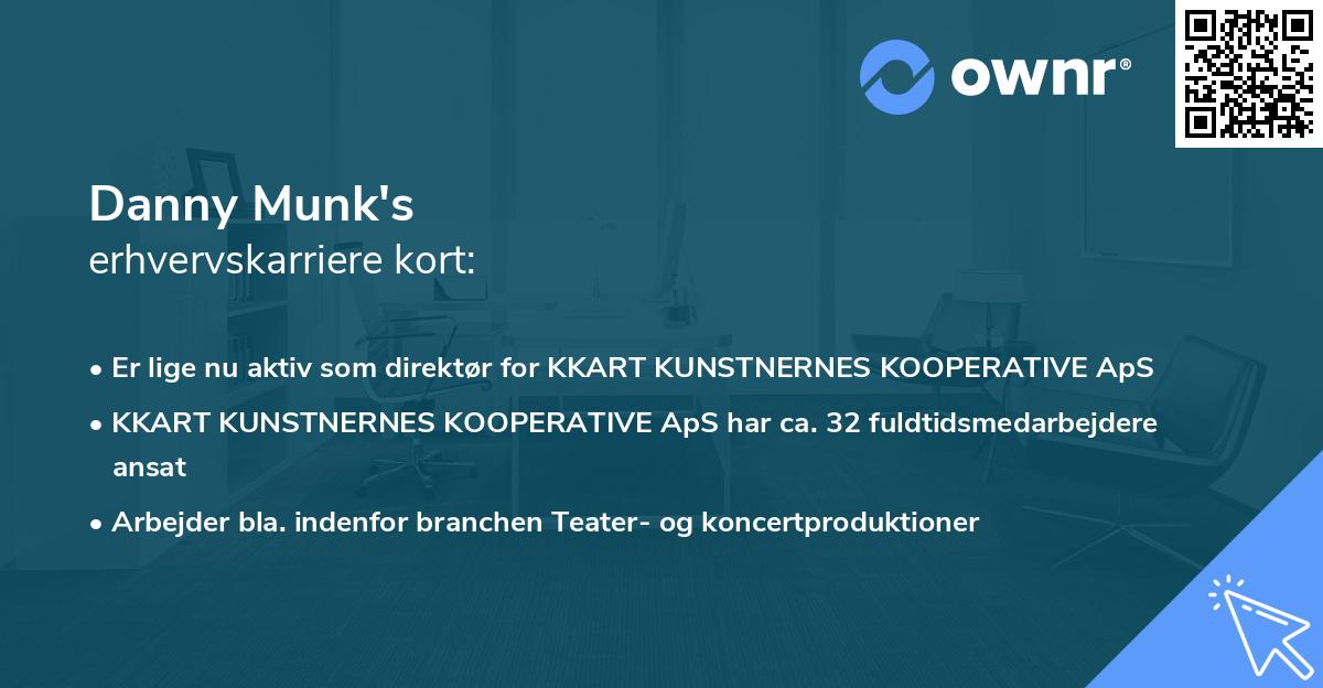 Danny Munk's erhvervskarriere kort