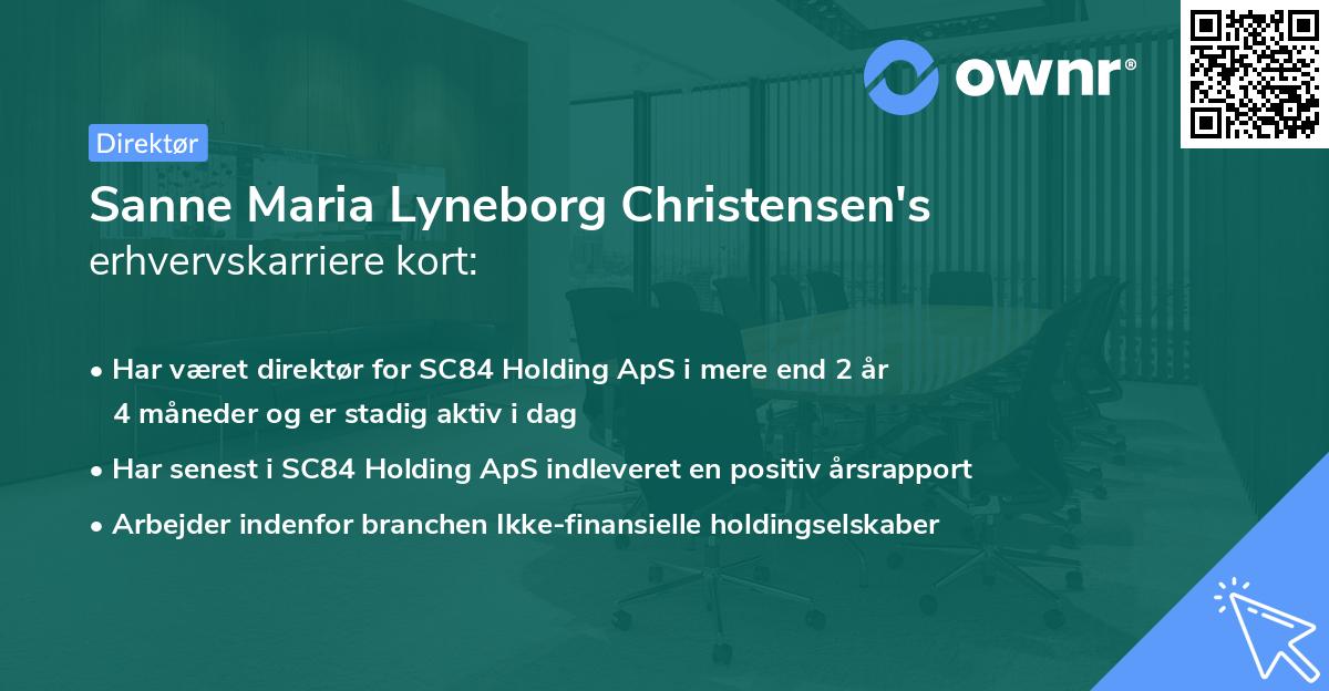 Sanne Maria Lyneborg Christensen's erhvervskarriere kort