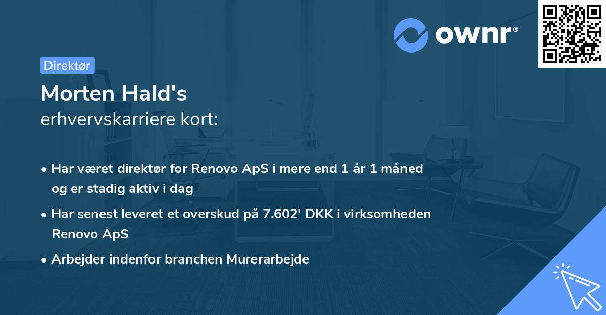 Morten Hald's erhvervskarriere kort