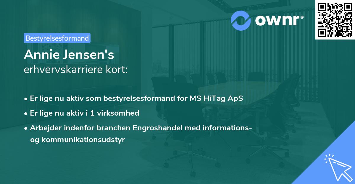 Annie Jensen's erhvervskarriere kort