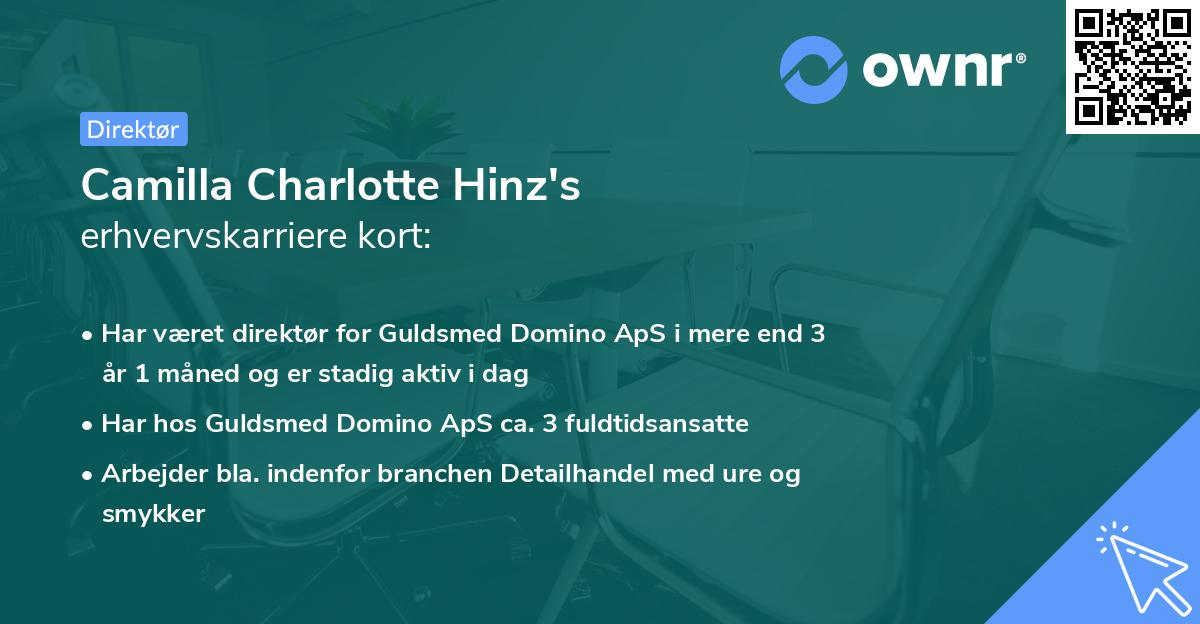 Camilla Charlotte Hinz's erhvervskarriere kort