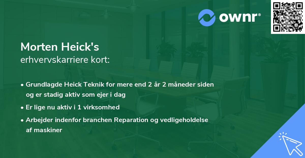 Morten Heick's erhvervskarriere kort