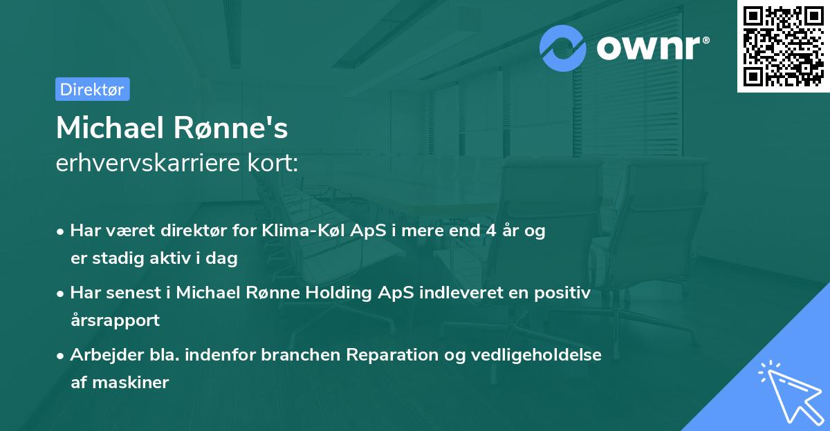 Michael Rønne's erhvervskarriere kort