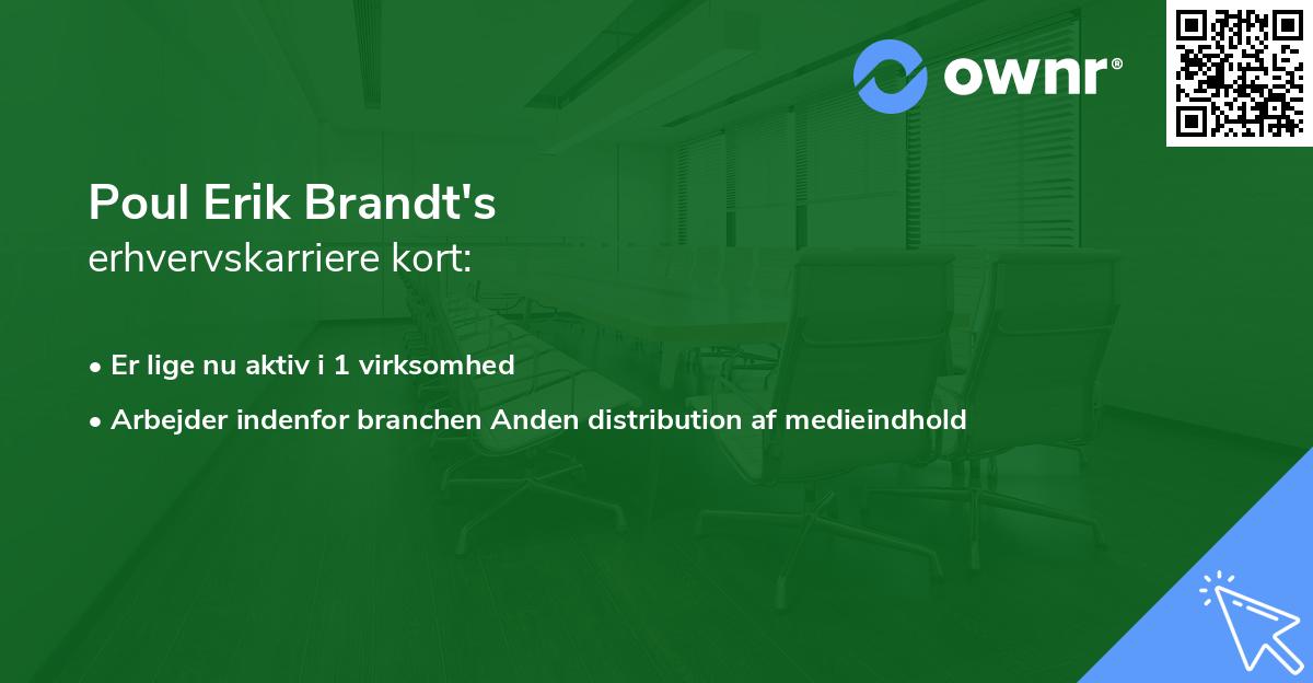 Poul Erik Brandt's erhvervskarriere kort