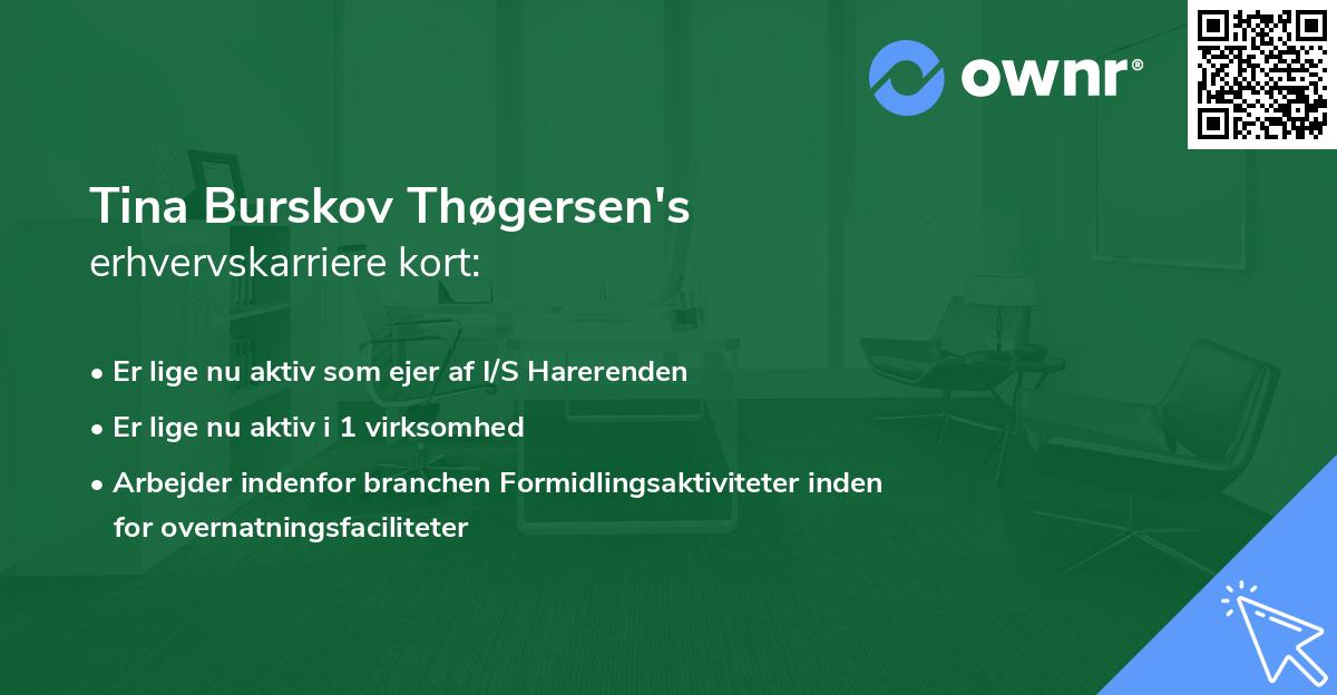 Tina Burskov Thøgersen's erhvervskarriere kort