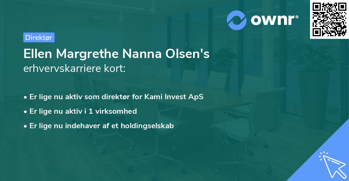 Ellen Margrethe Nanna Olsen's erhvervskarriere kort