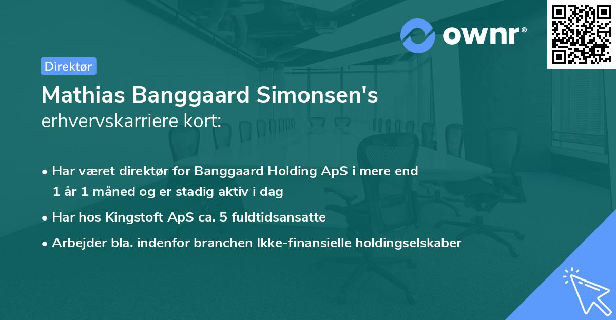 Mathias Banggaard Simonsen's erhvervskarriere kort